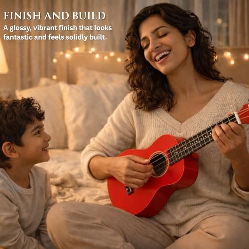 Image of Vault UK-003 Concert Colourful Ukulele 23 inch With Gig Bag - Red