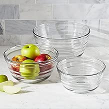 Anchor Hocking Baked by Fire King Tempered Glass Mixing Bowl Set - coolthings.us