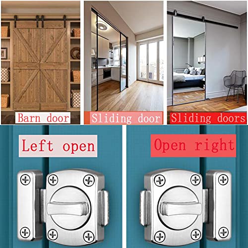 KAFENDA Inward-Opening Door Latch Bedroom Door Lock Security Door Lock Safety Push-to-Open Surface-Mounted Bathroom Door Bolt Suitable for All Types of Swing Doors (Brushed Silver) - Image 2