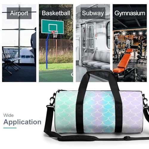 Sac de sport gym violet et écailles de poisson pour randonnée - 3