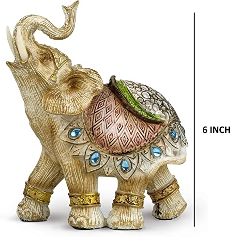 Image of AUGEN Polyresin Elephant Idol Statue Showpiece for Home Decor Decoration and Gifting (1 Piece,7145B1)-B