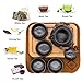 OMyTea® 100% Handmade Chinese/Japanese Vintage Kungfu Gongfu Tea Set - Porcelain Teapot & Teacups & Bamboo Tea Tray & Tea Mat with a Portable Travel Bag (Black)