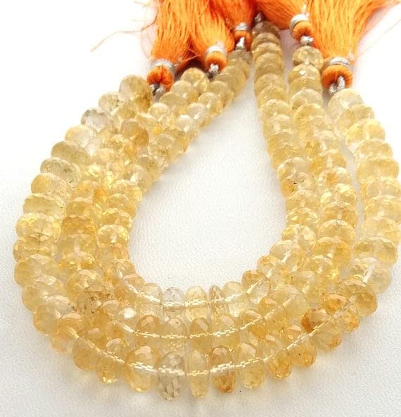 Perles en citrine facettée de qualité supérieure pour création de bijoux uniques