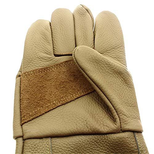Arbeit Handschuhe verschleißfest Leder Gartenhandschuhe for Frauen und Männer |Thorn und Cut Proof Gartenarbeit Handschuhe mit Langen Heavy Duty Gauntlet, Anti Biss Handschuhe (Color : White)
