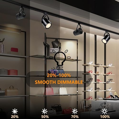Image of 6 Pcs Black LED Track Lighting Kit 4000K Natural White