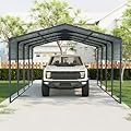 neolun 12x20 FT Metal Carport Heavy Duty Canopy Steel Outdoor Garage Waterproof Shelter