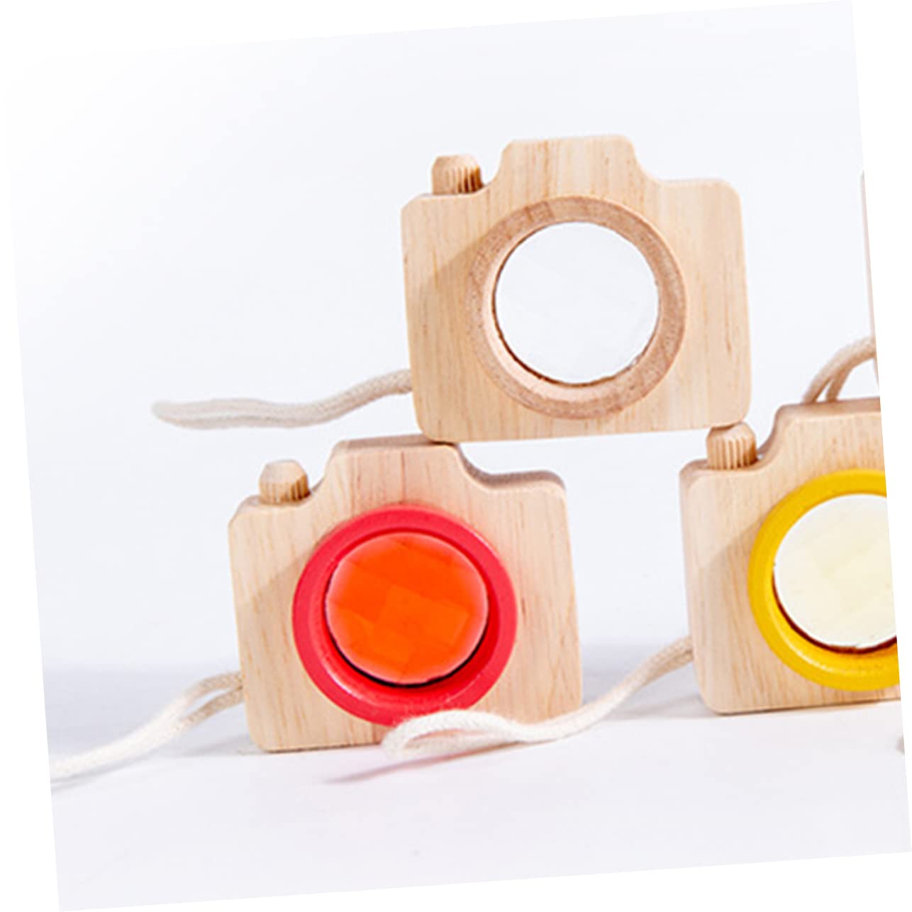 BESPORTBLE 2pcs Miniature Camera for Decorative Kaleidoscope Plaything Safe Wood Material Creative Learning and Imagination