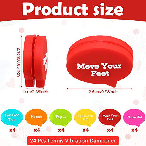 24 Pcs Tennis Vibration Dampener Colorful Tennis Racket Dampener for Women Men Tennis Gift Accessories, 6 Styles - Image 3