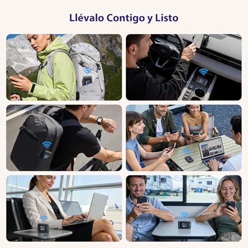 Miniatura 3 de Strong 4G+ AIRSPOT 520 Router WiFi Portátil con SIM, Pantalla a Color, 4G+ LTE CAT6 300 Mbps en Descarga, WiFi AC900Mbps, Hotspot WiFi Portátil para Viajes, Batería Recargable 2500mAh, USB-C