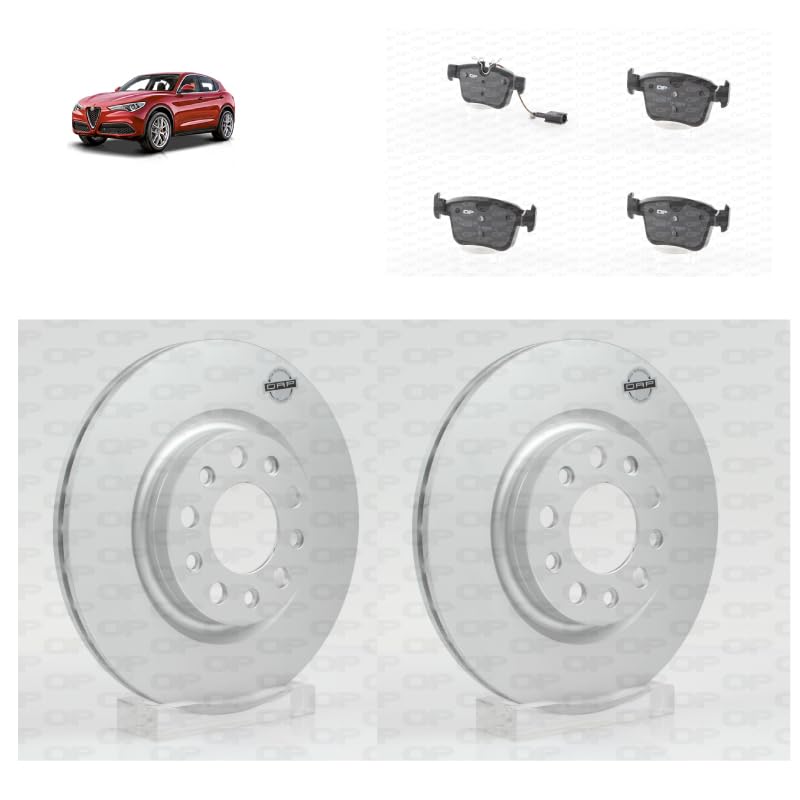 Kit dischi e pastiglie freno posteriori compatibile con Alfa Romeo Stelvio 2016+