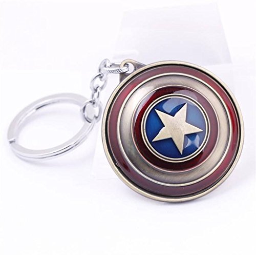 Vessel Crew Silver Captain America Rotating Shield Keyring & Keychain ...