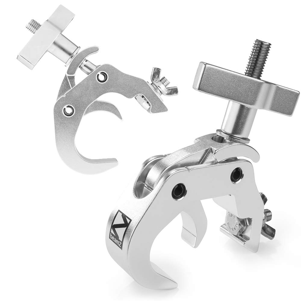 Beamz 2X Bc50-250T Aluminium Truss Goalpost Quick Clamps, Heavy-Duty Slimline Dj Stage Lighting Clamp Set, 48-51Mm Tube Fit, 250Kg Load Capacity Per Clamp
