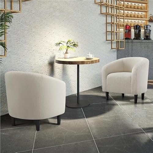 Yaheetech Barrel Chairs, Furry Accent Chairs with Soft Padded Armrest