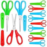 Cantidad adecuada: recibirás 12 pares de tijeras de punta roma con capuchones en 3 colores llamativos que gustan a los niños, azul, rojo y verde, 4 tijeras de cada color, suficiente para repartir a tus alumnos, son unas tijeras pequeñas diseñadas para niños