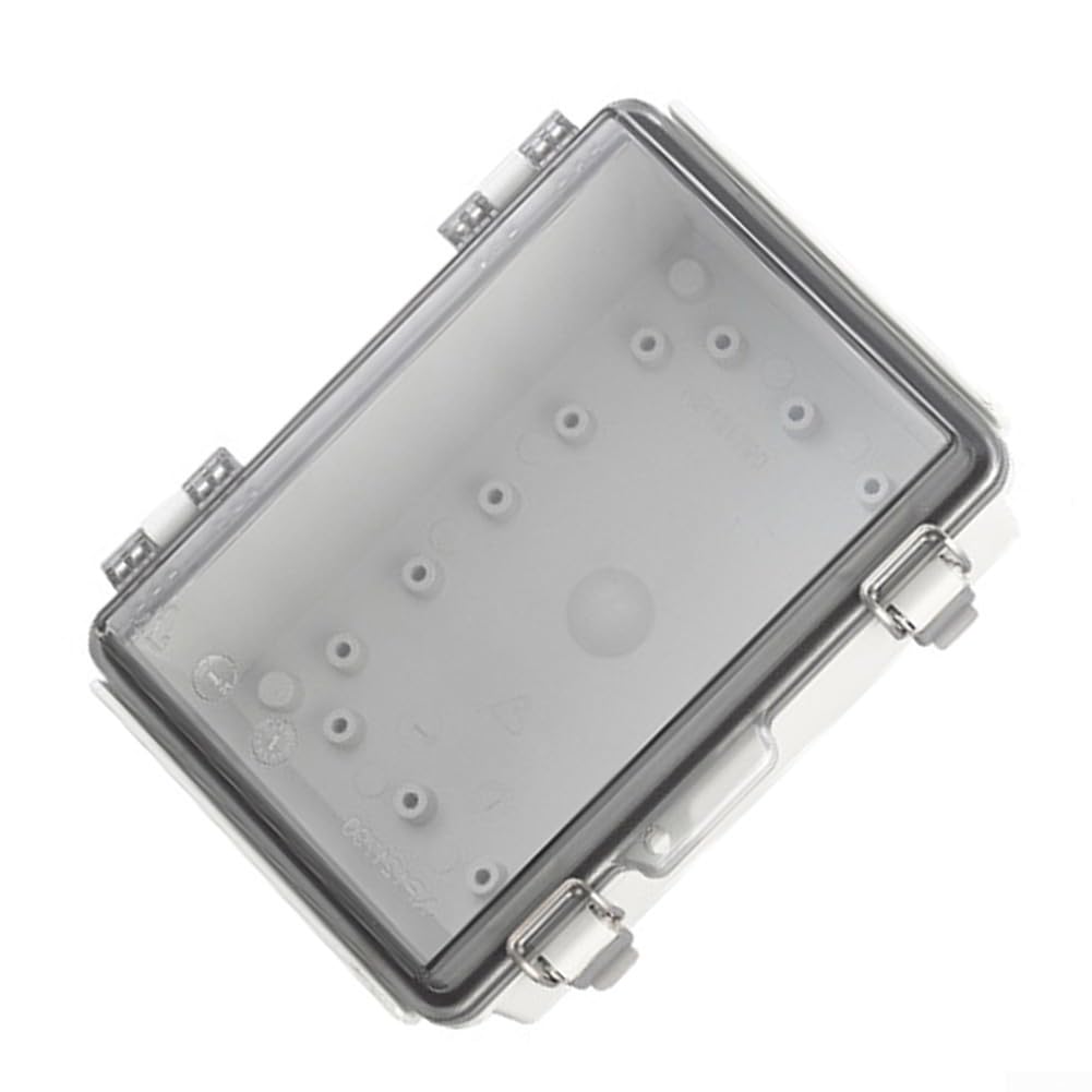 Boîte de jonction étanche, boîtier électrique, boîtier en ABS IP67, couvercle à charnière avec loquets, pour extérieur, solaire, vidéosurveillance, éclairage de jardin, gris, 280 x 190 x 130 mm (200 x
