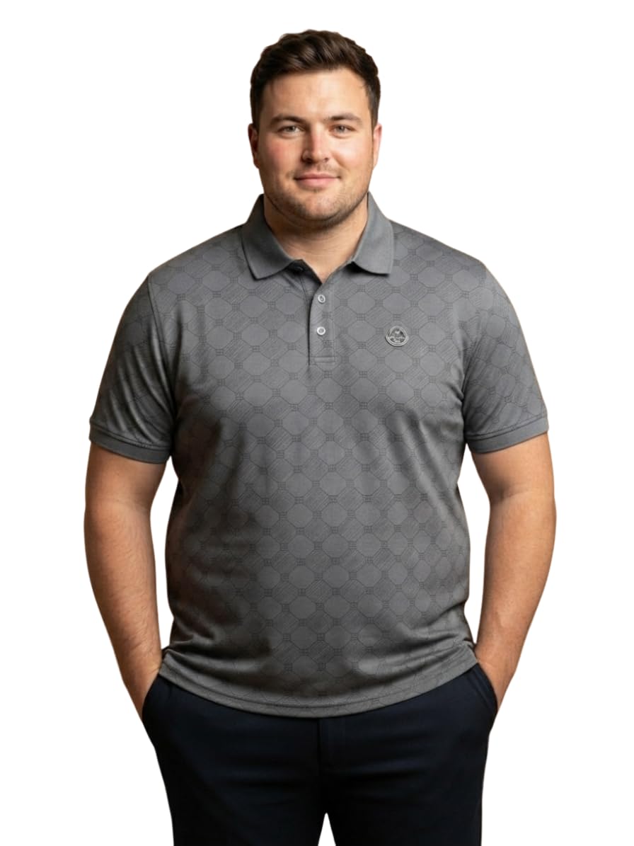 Men's Big Size Self Design Polo T-Shirt | SAP Matte Fabric | Half Sleeve Collared Neck-image-14