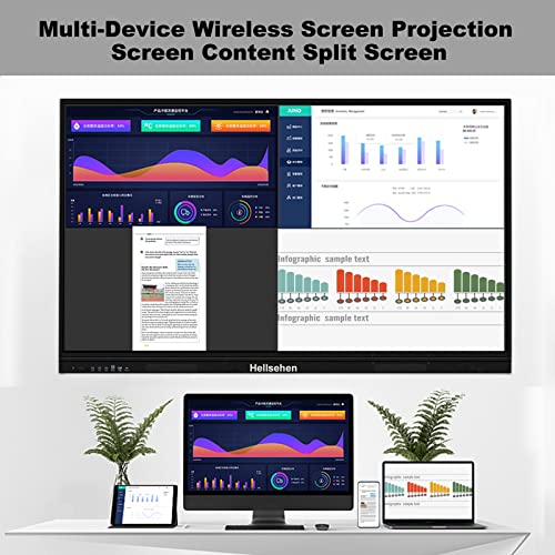 Hellsehen 75 inch 4K HD Interactive Digital Whiteboard, Electronic Smartboard Touchscreen Display Build in Android 11 Remote Collaboration Smart Board for Meeting Businesses, Alternative to Projector - Thumbnail 5