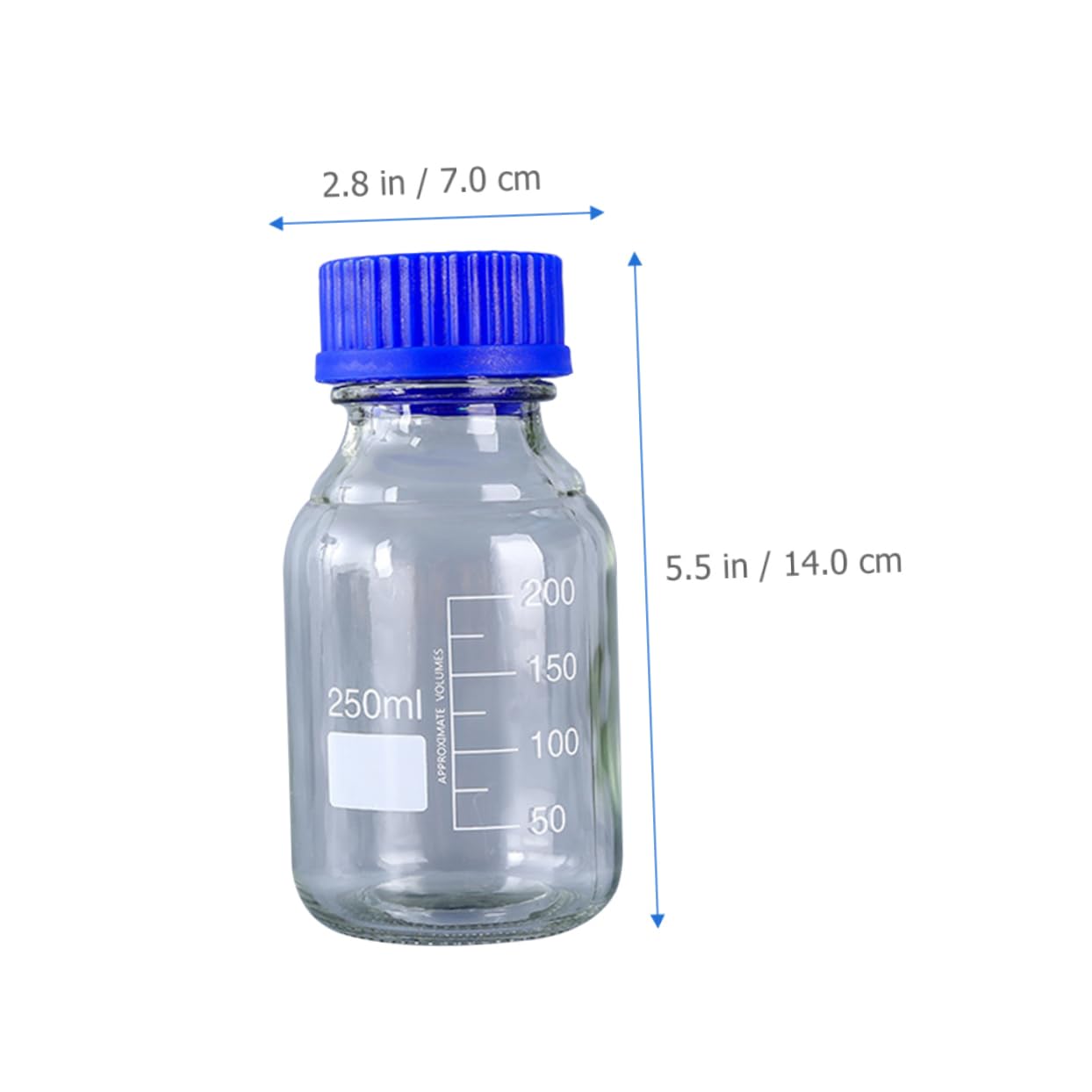 Luxshiny 3 Stück Reagenzflasche 250ml aus Glas für Chemikalien
