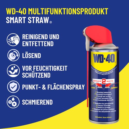 WD-40 Multifunktionsprodukt Smart Straw 300ml – Löst Rost & festsitzende Mechaniken | Verdrängt Feuchtigkeit | Schützt vor Korrosion… – Ansicht 2