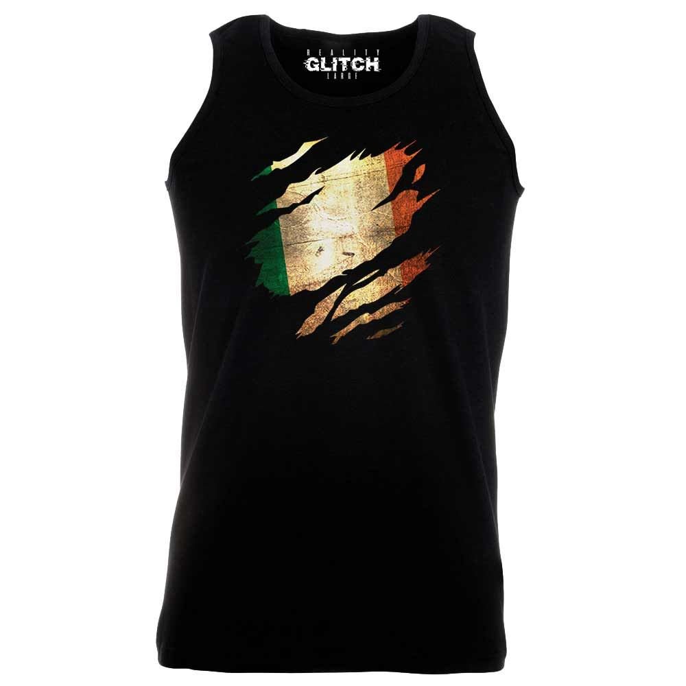 Reality Glitch Men's Black Torn Ireland Vest