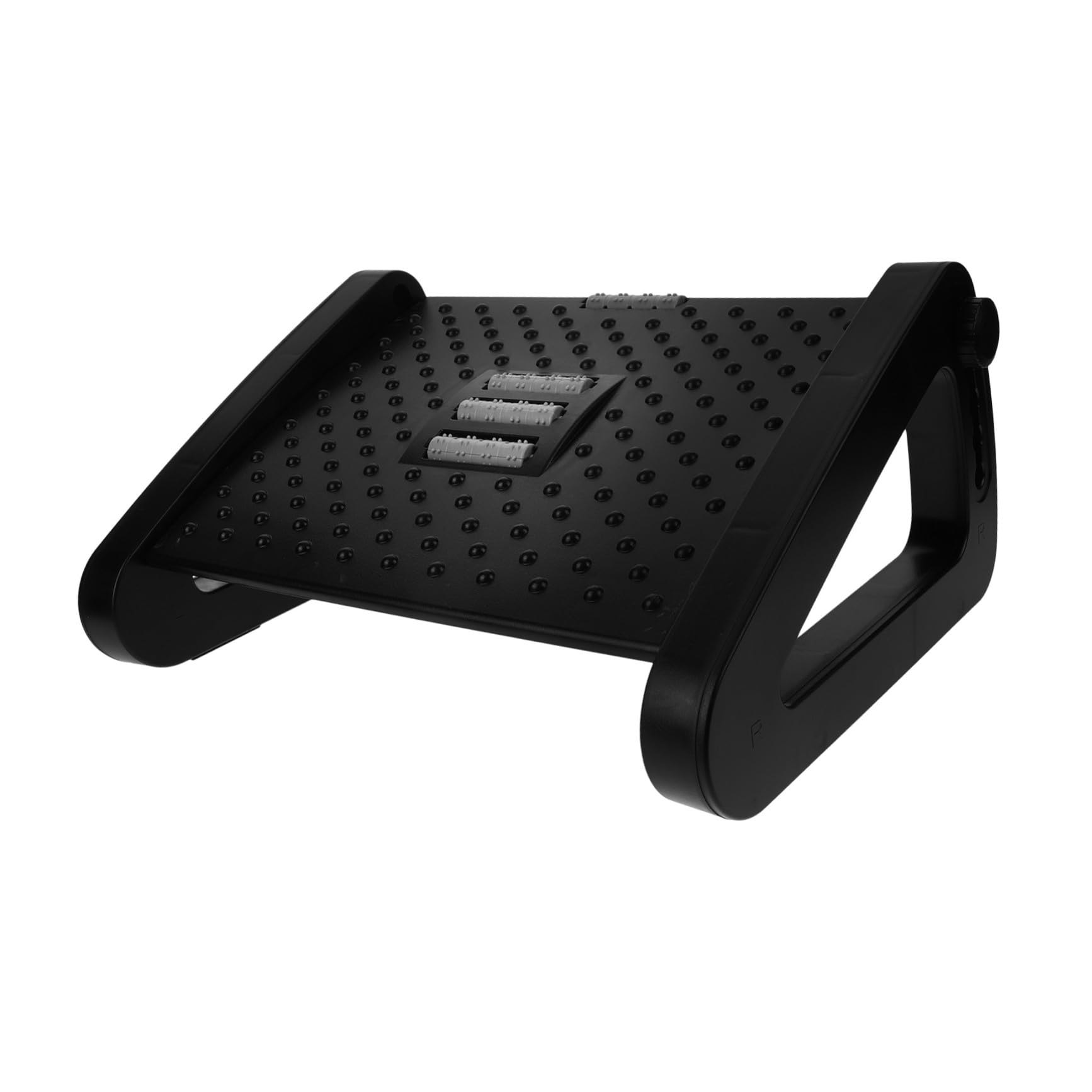Repose-pieds de bureau réglable en plastique épais noir avec rouleau de massage pour adulte