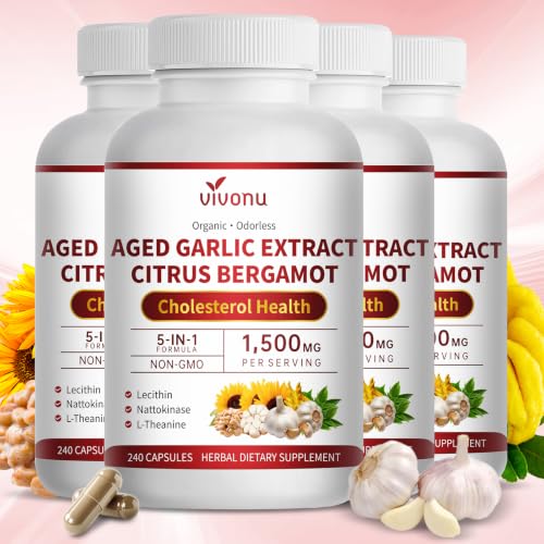 Image of VivoNu Odorless Aged Garlic Extract,1500mg per Serving,240 Capsules