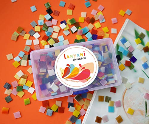 Lanyani 800 Pieces Mosaic Tiles Stained Glass - Assorted Colors For Art Craft And Home Decorations - 500G/1.1Lb #TOP2