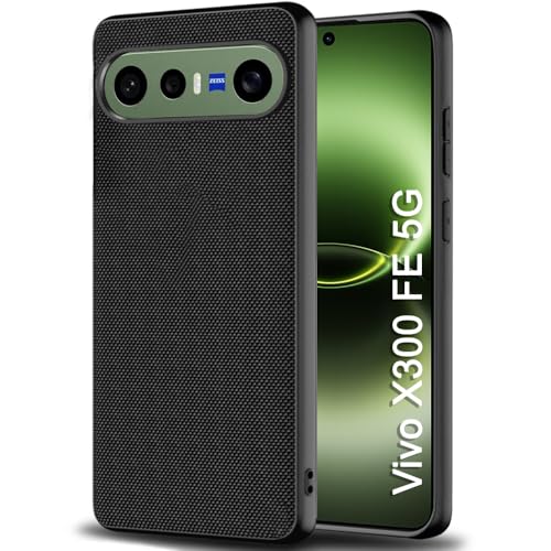 Image of TheGiftKart Back Cover Case for Vivo X300 FE 5G | Slim & Lightweight | Ultra-Premium Design | Camera Protection Bump | Fabric Texture Back Case Cover for Vivo X300 FE 5G (PC & TPU, Black)