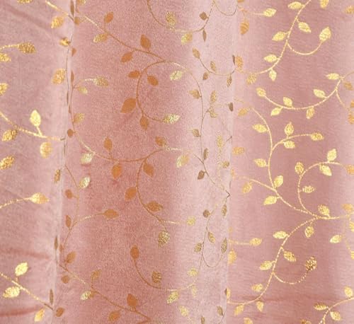 Image of Fabrilia Soft Velvet Printed Long Door Curtains for Living Room /Bedroom (9 Feet, Blush Pink, Pack of 1 Piece)