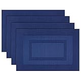 pigchcy Placemats,Washable Vinyl Woven Table Mats,Elegant Placemats for Dining Table Set of 4 (18X12...