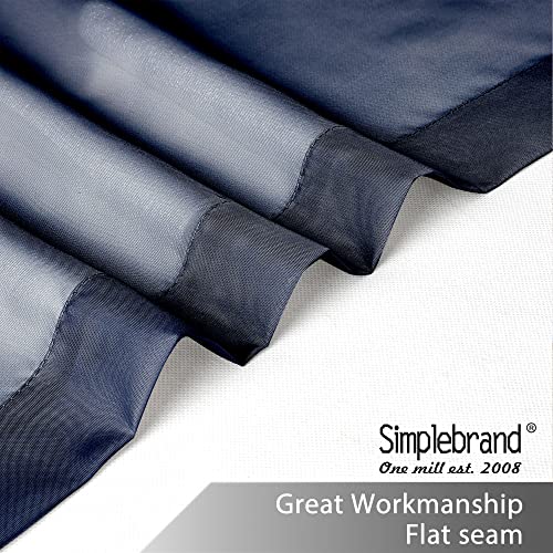 Image of Simplebrand Sheer Curtains 72 Inches Long 2 Panels for Living Room, Dual Rod Pockets Airy Window Treatments Voile Curtains Sheer Panels Lightweight for Front Back Patio Glass Door, Navy, 42 inch Width