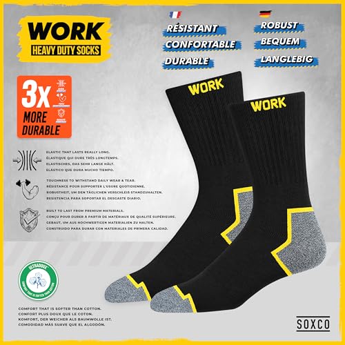 WORK Socks for Men Crew Length Black Socks 10 Pairs4