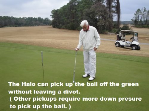 Horne Golf Halo Golf Ball Retiever Pick Up Grabber for End of Putter Golf Club Holder Pick Up Flag Pick Up and Divot Tool
