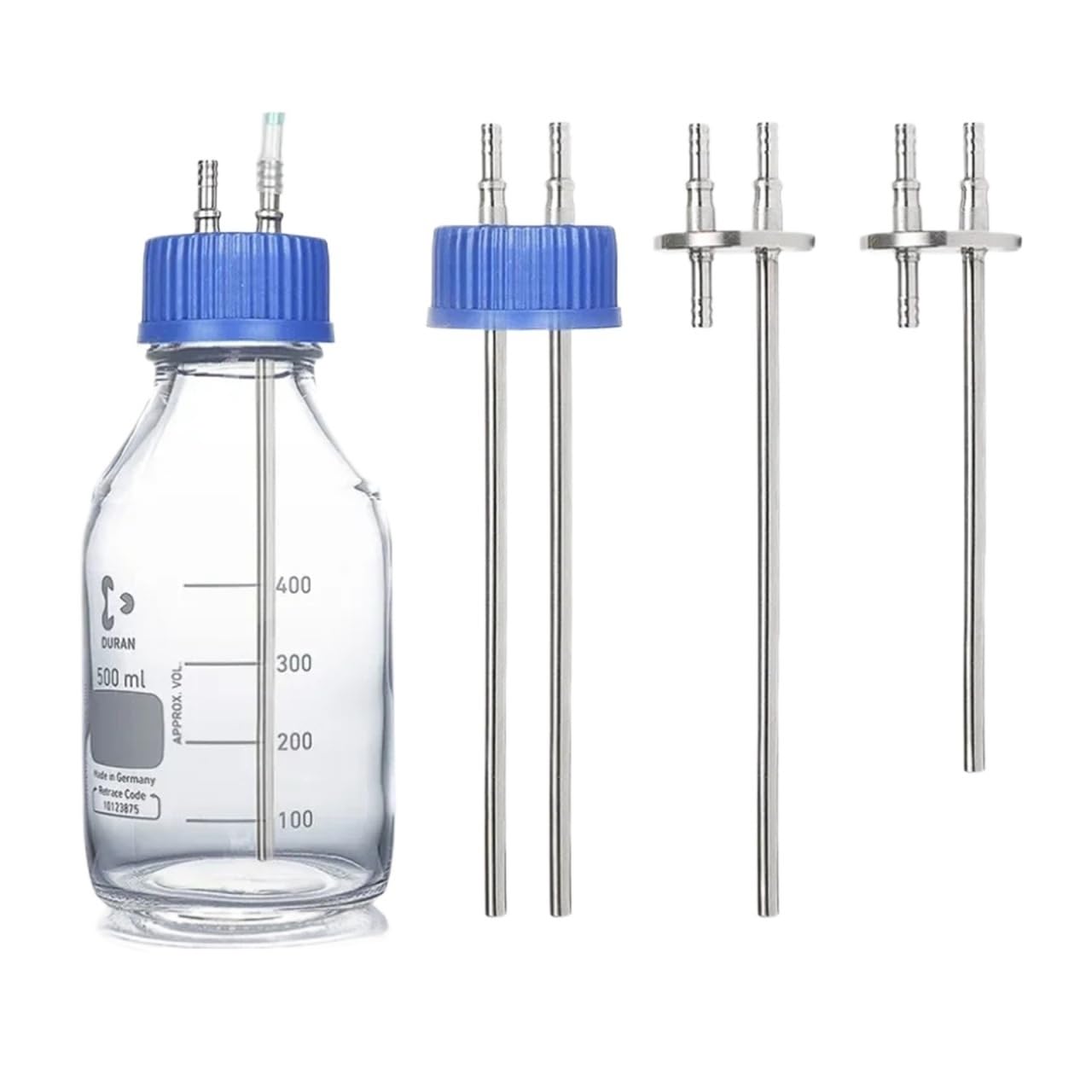 Frascos de Vidrio para reactivos, Tapas de Recarga de extensión de un Solo Lado de Acero Inoxidable GL45, Accesorios for Botellas, Varios tamaños(165mm Single Side)