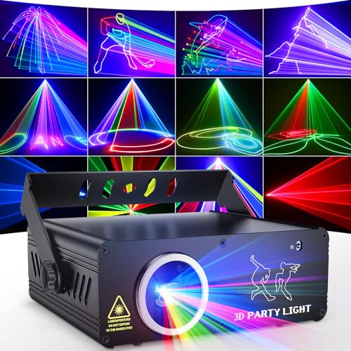 Ehaho DJ Discolicht Partylicht L2700 | 3D RGB Animation DJ Licht mit Mit Dreh-/Zoom &...