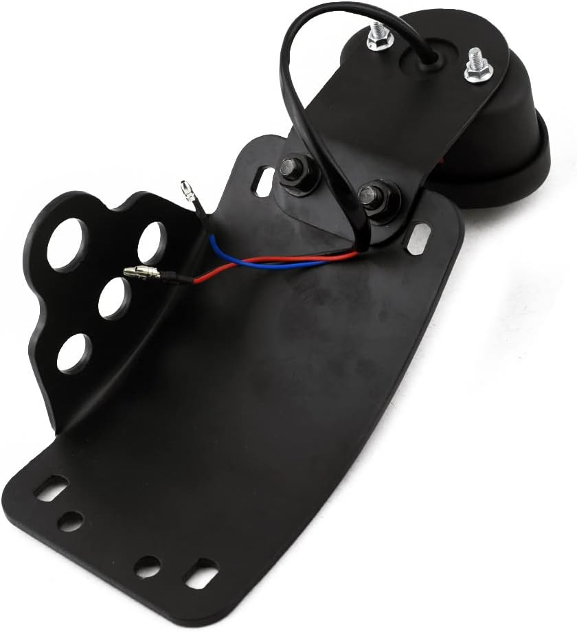 Boldness 1"/25.4mm Axle Side Mount License Plate,LED Brake With White License plate light,Compatible for Harley Sporster Bobber Chopper