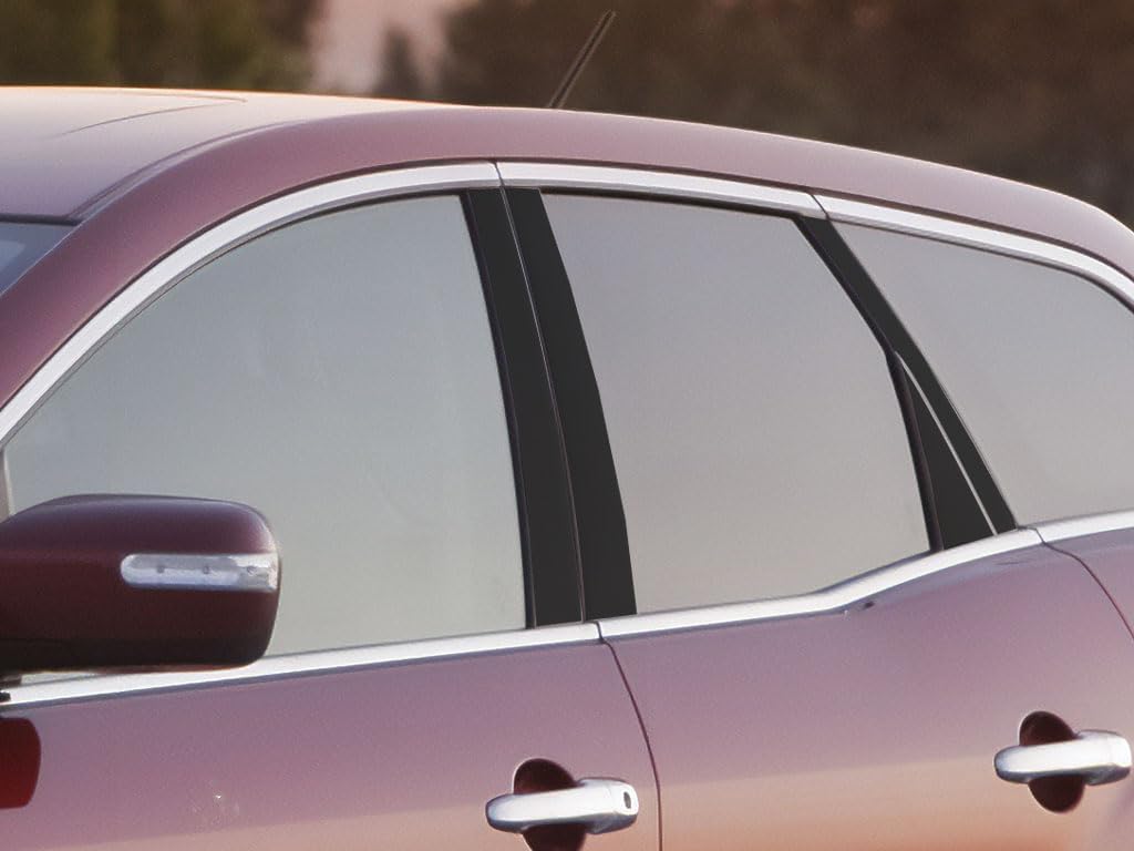 Rvinyl Pillar Post Window Trim Compatible with Mazda CX-7 2007-2012 - Gloss (Black)
