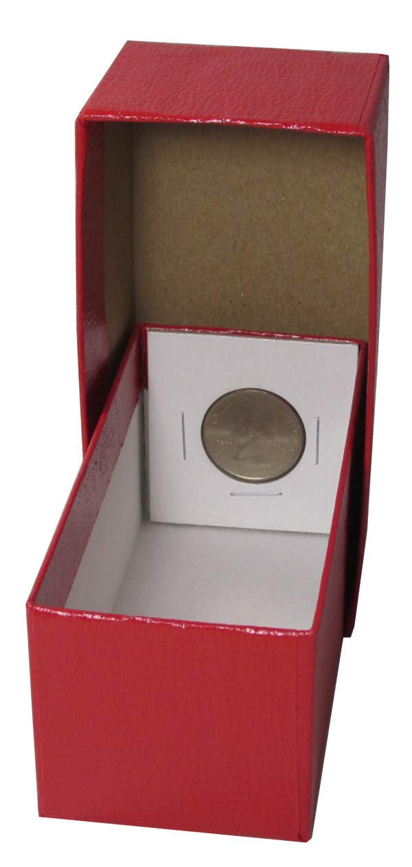 Guardhouse 11,4 cm einreihige Aufbewahrungsbox für 5,1 cm Münzhalter aus Papier und Kunststoff, 6 Stück, Rot