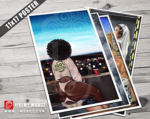 Jeremy Worst " Sexy Urban And Music Wall Art " By Jeremy Worst Posters Canvases Decor Urban Culture Painting | Woman Drinking Wine Whiskey Gifts Black Love (100% Natural) #TOP1