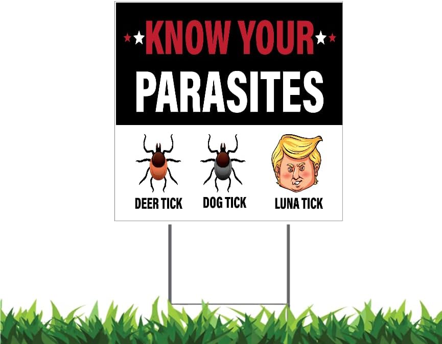 Know Your Parasites 2024 Sign (E) 24x24" Square Yard Sign (Outdoor, Weatherproof Corrugated Plastic) Metal Stake Included, by M&R