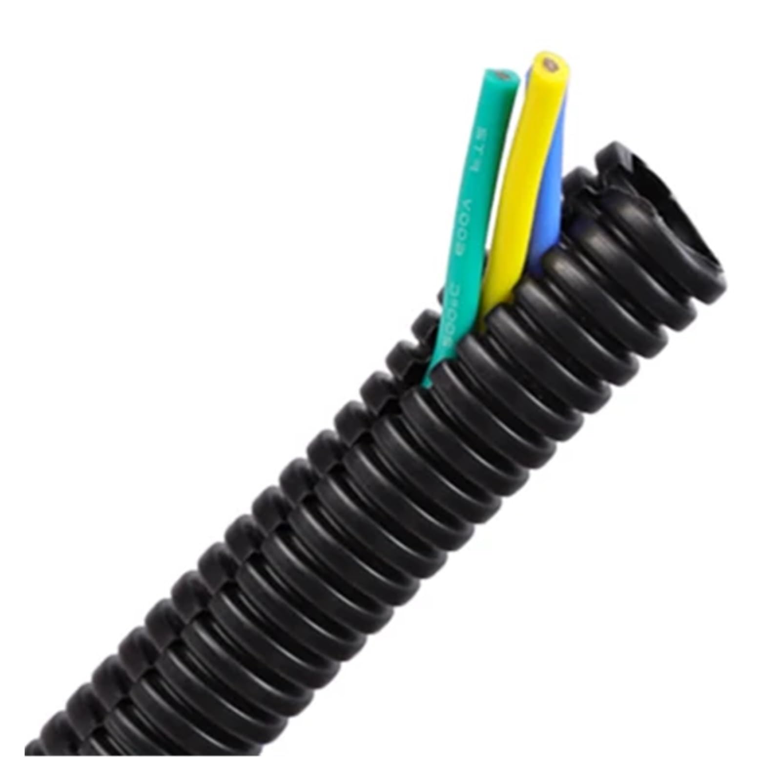 Tubo flessibile in filo ondulato isolato in PP da 1/3/5/10 metri, AD7,5 mm - 34,5 mm, guaina protettiva resistente al calore for cavi for auto(Black Open,ID17MM_5 METERS)