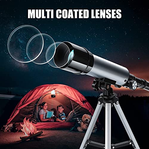 Image of CEZO Telescope Zoom 90X HD Focus Astronomical Refractor with Portable Tripod Stand. F36050M High Power Astronomical Telescope, Gift for Kids, Adults, Beginners to Explore Moon