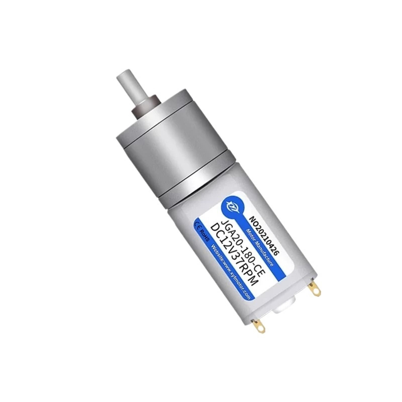 Motorreductor de 6V, 12V y 24V, 20, 21, 28 y 37-833 RPM, Giro a la Derecha o a la Izquierda, Reductor de Velocidad JGA20-130, Accesorios for proyectos de Bricolaje(12v,37RPM)