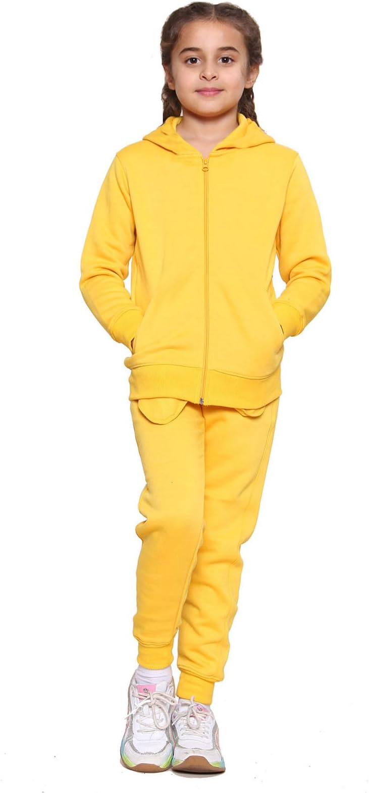 Boys Kids Tracksuit Set Hoodies Plain Tracksuit Hoodie with Jogger Sweatpants Sports Activewear Set Girls