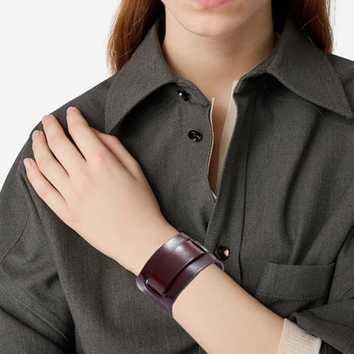 Pulsera Punk Ajustable de Cuero Marrón para Hombre y Mujer miniatura 5