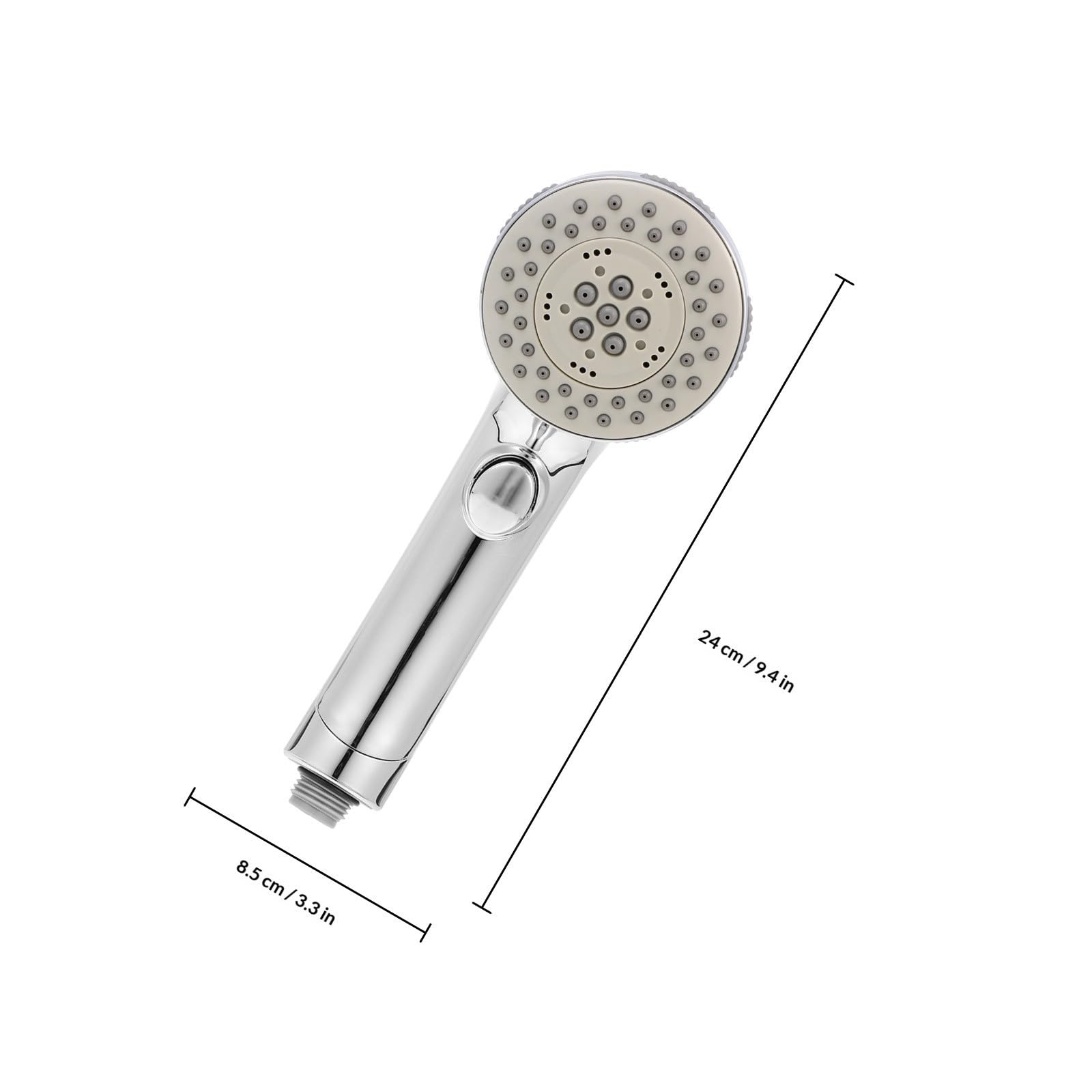 ibasenice Cabezal de Ducha Presurizado de Plástico Abs Diseño Moderno, Práctico y Fácil de Operar para Experiencia de Ducha Estilo Hotel en Color Plata