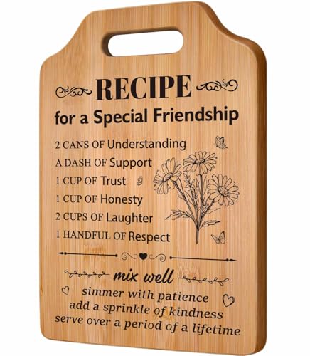AceThrills Friendship Gifts for Women, Bestie Best Friend Birthday Gifts for Women Friendship Coworker, Bff - UV Bamboo Cutting Board 12.3"L X 8.7"W X 0.4"Th