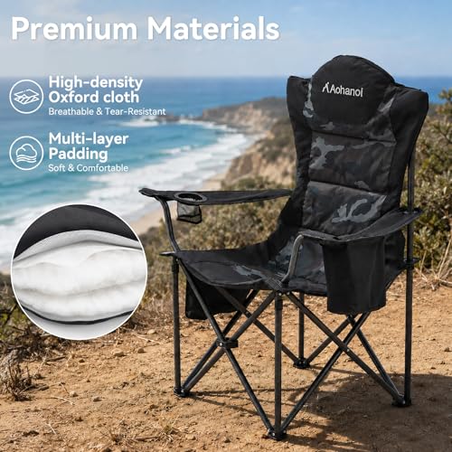 Silla de Camping Aohanoi Heavy Duty para Adultos con Portavasos y Bolsa Térmica miniatura 3