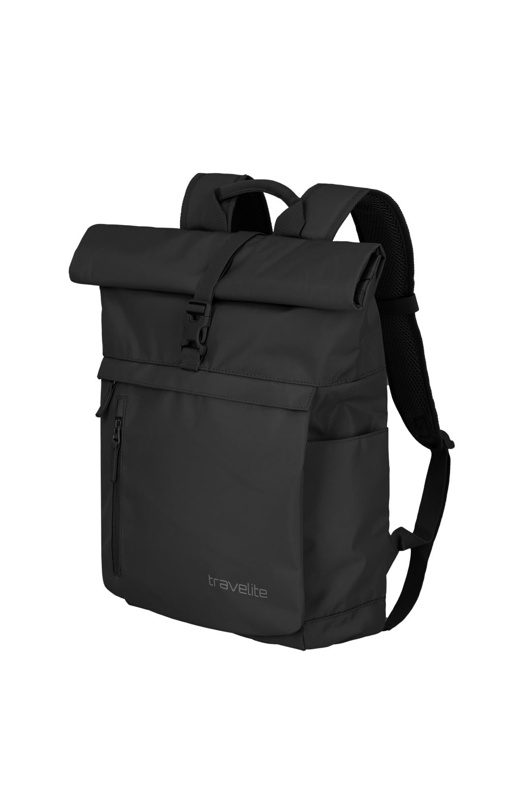 travelite Plecak do bagażu podręcznego, plecak na laptopa 15,6", BASICS, plecak podróżny z funkcją rolltop, 60 cm, 35 l, czarne, Rucksack 60 cm, Klasyczny