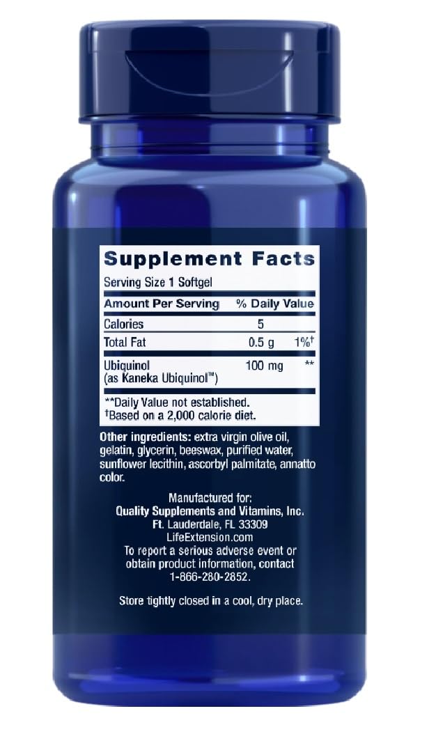 Life Extension - Super Ubiquinol CoQ10, 100mg, 60 Cápsulas Blandas